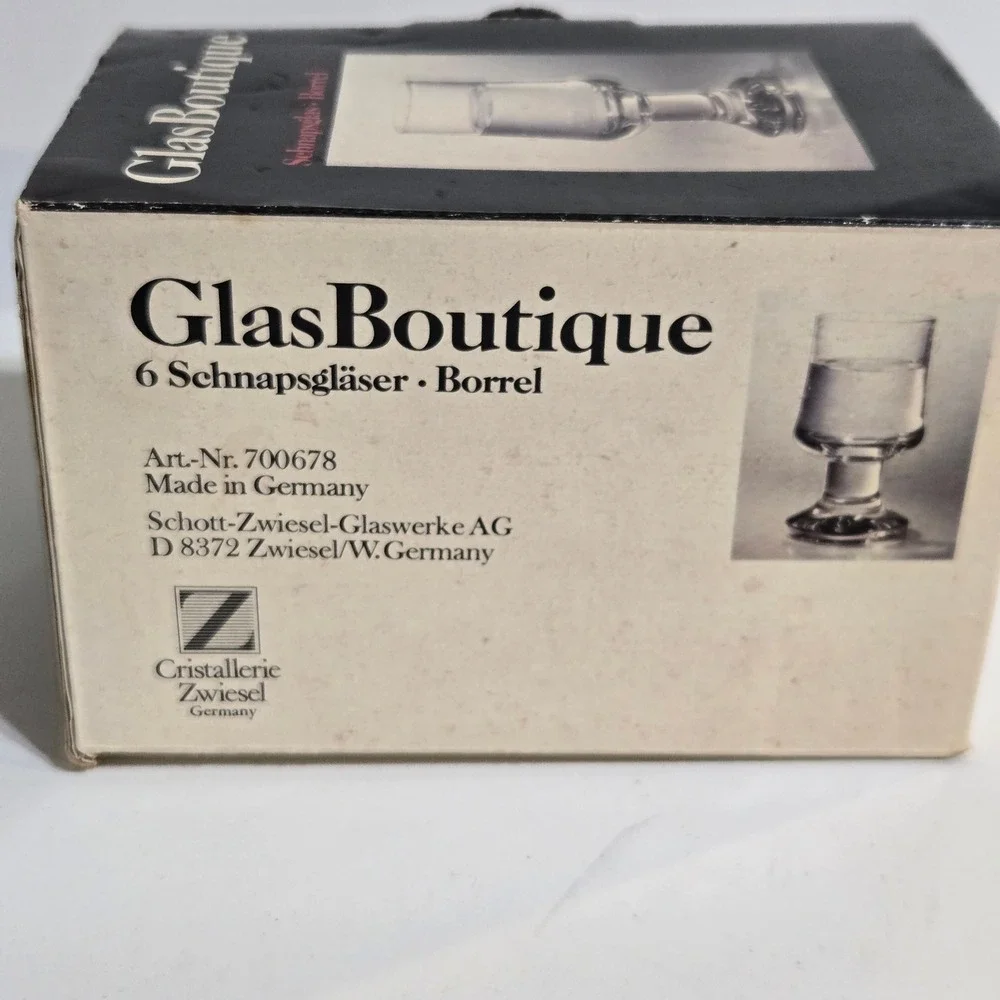 Set of 6 Schott Zwiesel GlasBoutique Cordial Glasses crystal Footed Germany Box